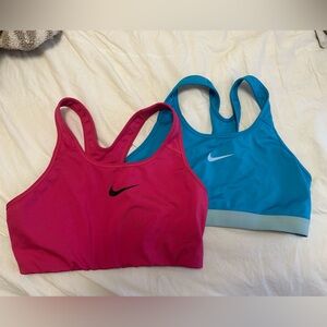 Nike Pink and Blue Racerback Sport Bras